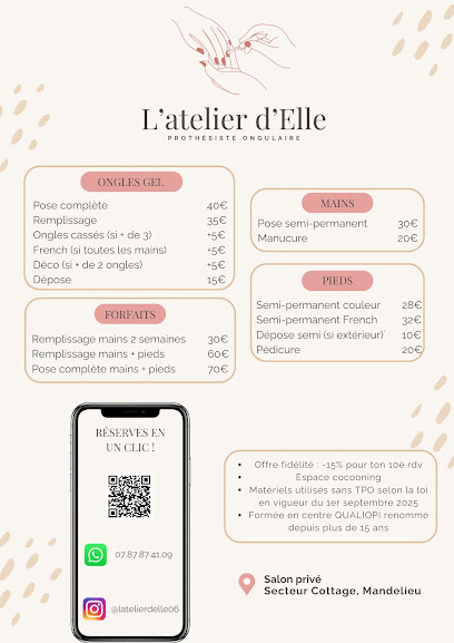 L'atelier D'elle - Prothésiste Ongulaire Manucure à Mandelieu-la-Napoule